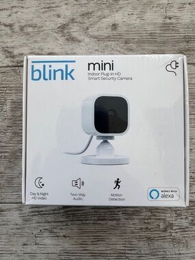 Blink Mini Compact indoor plug-in smart security camera
1080p HD, New/Sealed